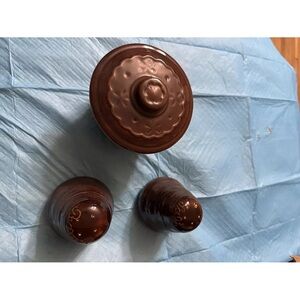 Vintage Mar-crest Old Fashioned Stoneware Oven-proof 3 Piece Range Set